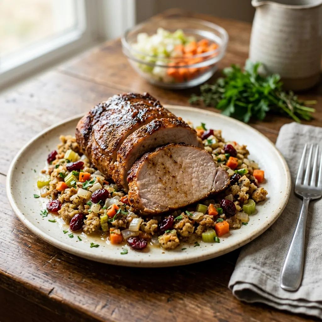 Easy Crock Pot Pork Roast With Stuffing