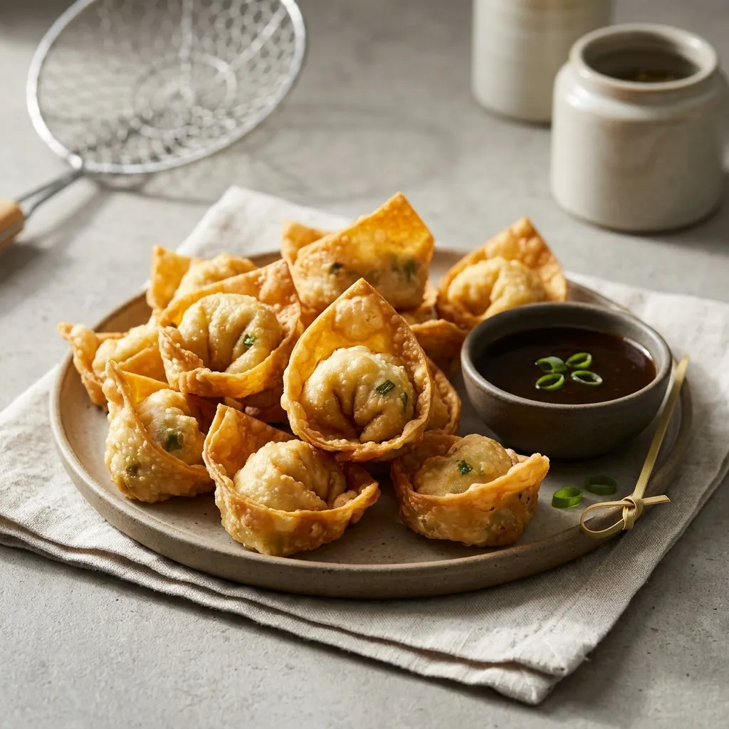 Easy Fried Wontons (With Shrimp or Tofu)