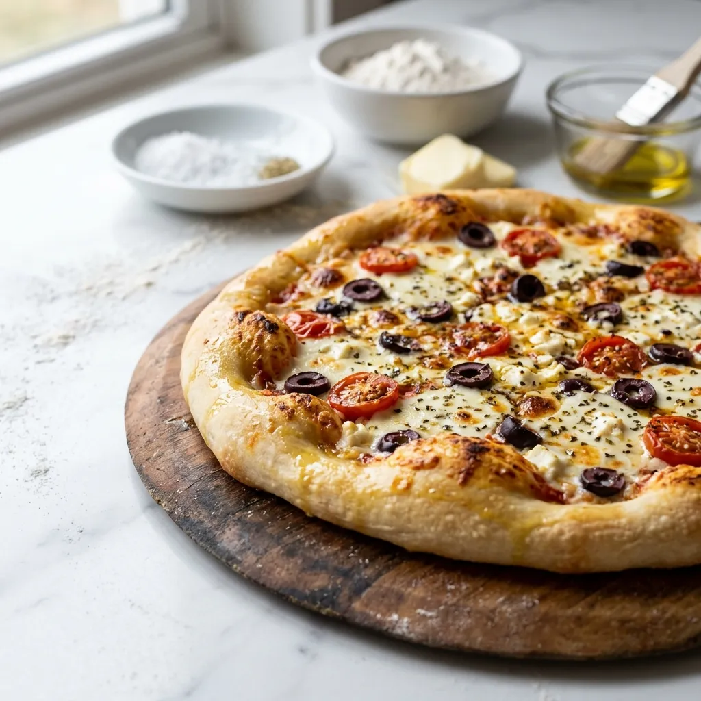 Easy Greek Pizza Dough (Zymi gia Lathenia)