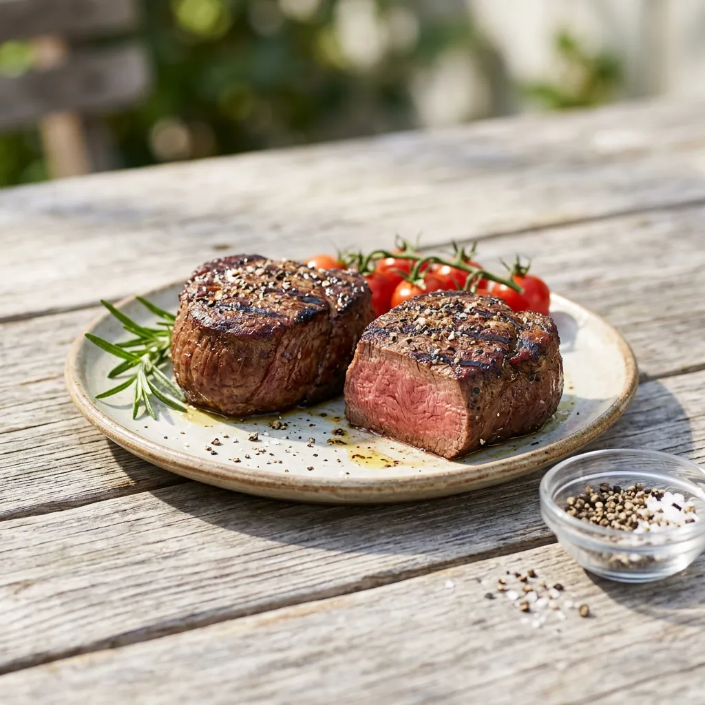 Finished Easy Grilled Filet Mignon dish