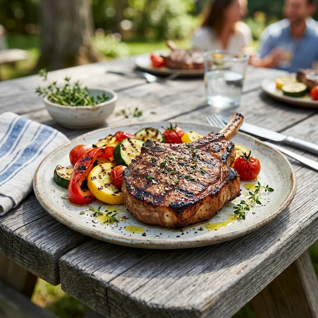 Finished Easy Grilled Veal Chops Recipe dish