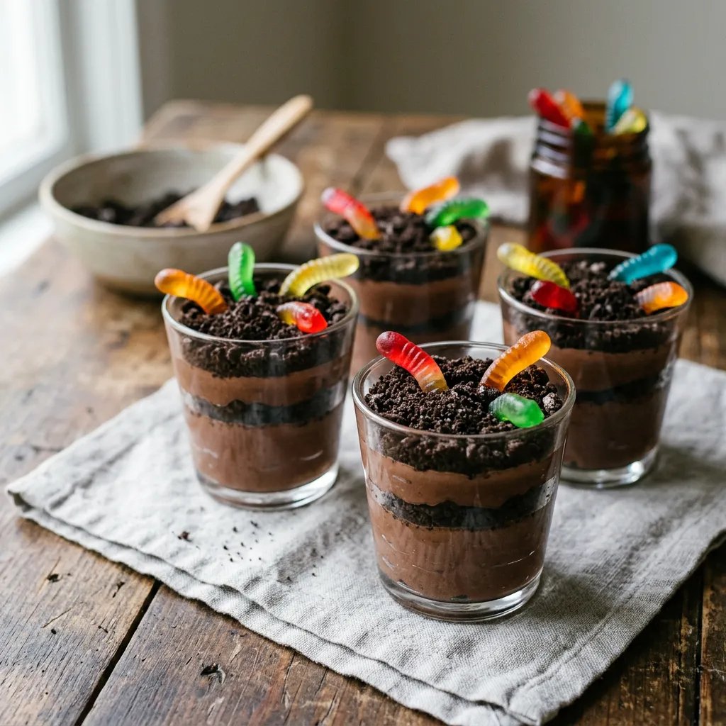 Finished Easy Individual Pudding Dirt Cups Recipe dish