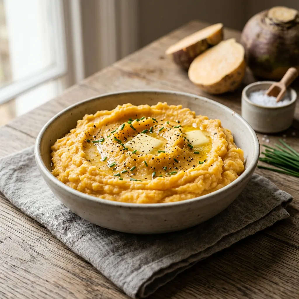 Finished Easy Mashed Rutabagas dish