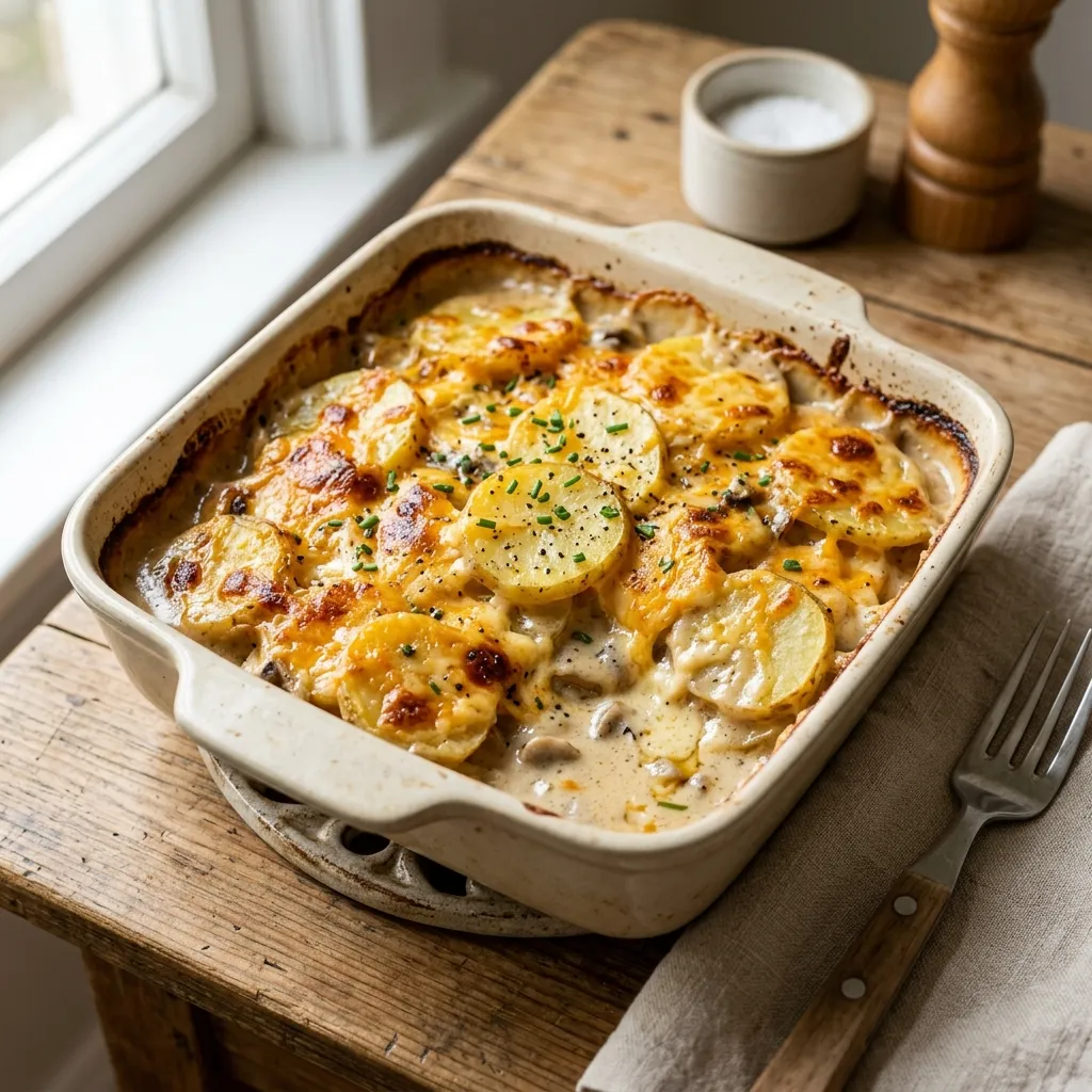 Easy Microwaved Potatoes Au Gratin