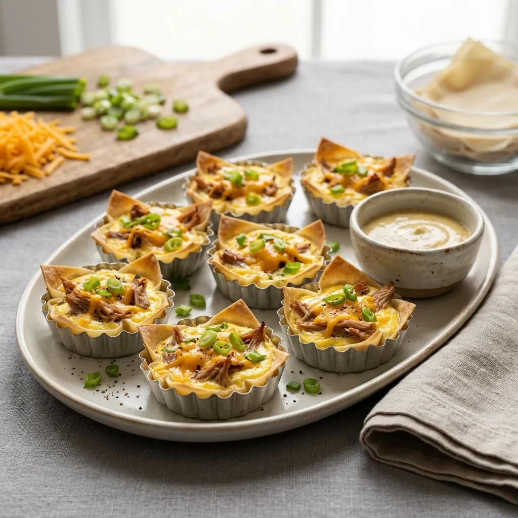 Easy Mini Quiches With Pulled Pork