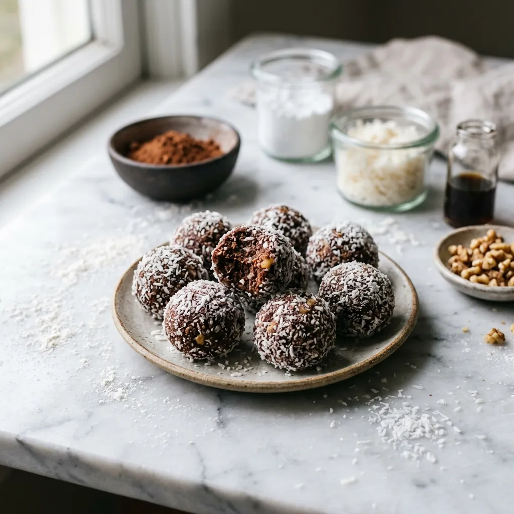 Easy No-Bake Chocolate Coconut Balls