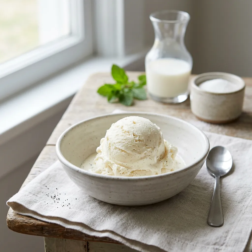 Finished Easy No-Cook Vanilla Ice Cream Recipe dish