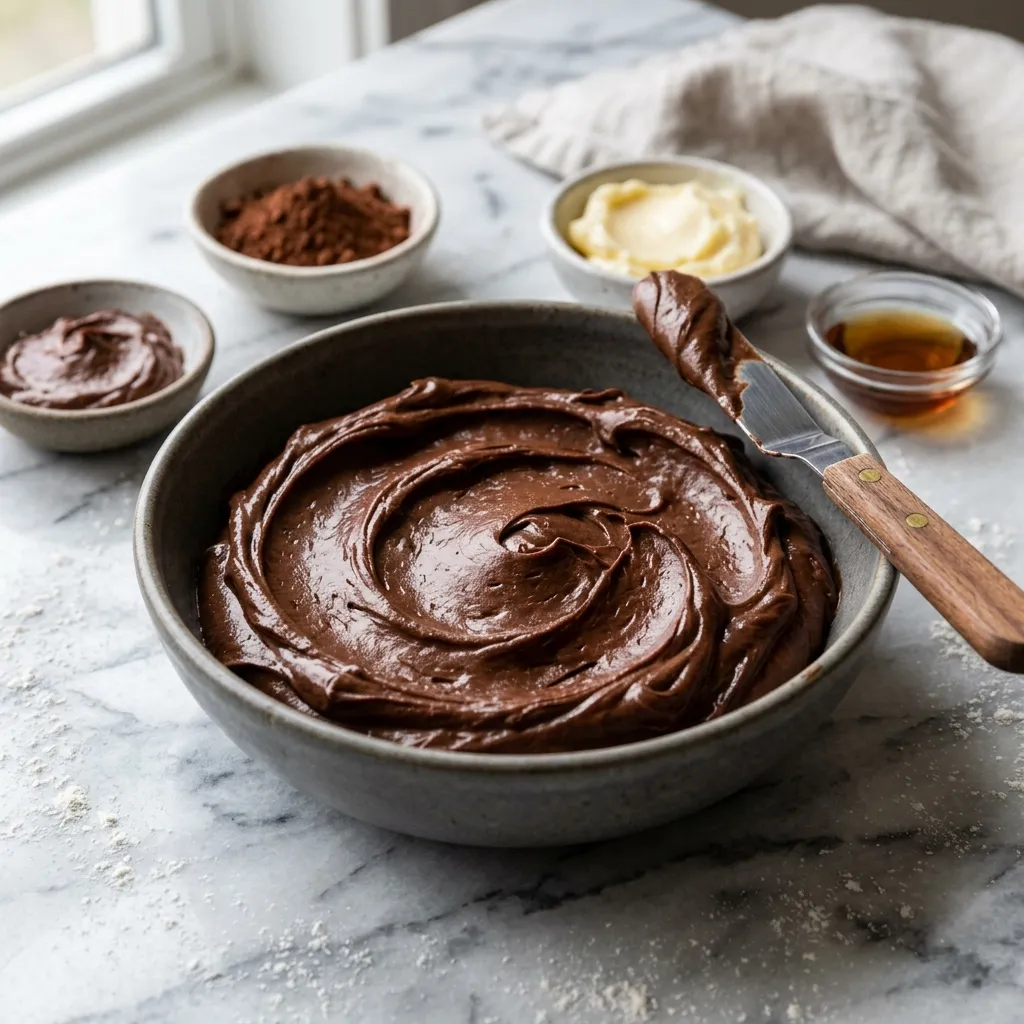 Easy No-Refined Sugar Vegan Chocolate Frosting