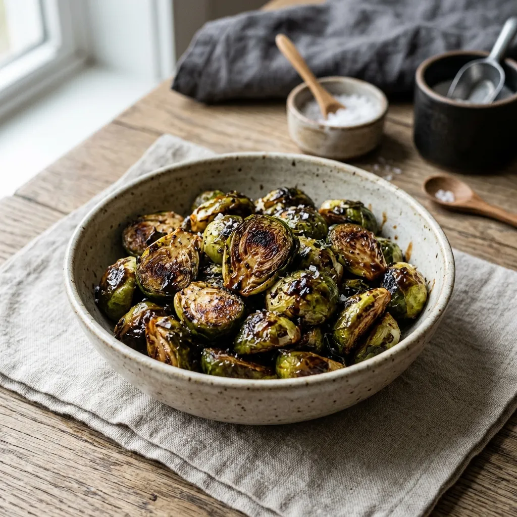 Easy Oven-Roasted Brussels Sprouts With Balsamic Vinegar