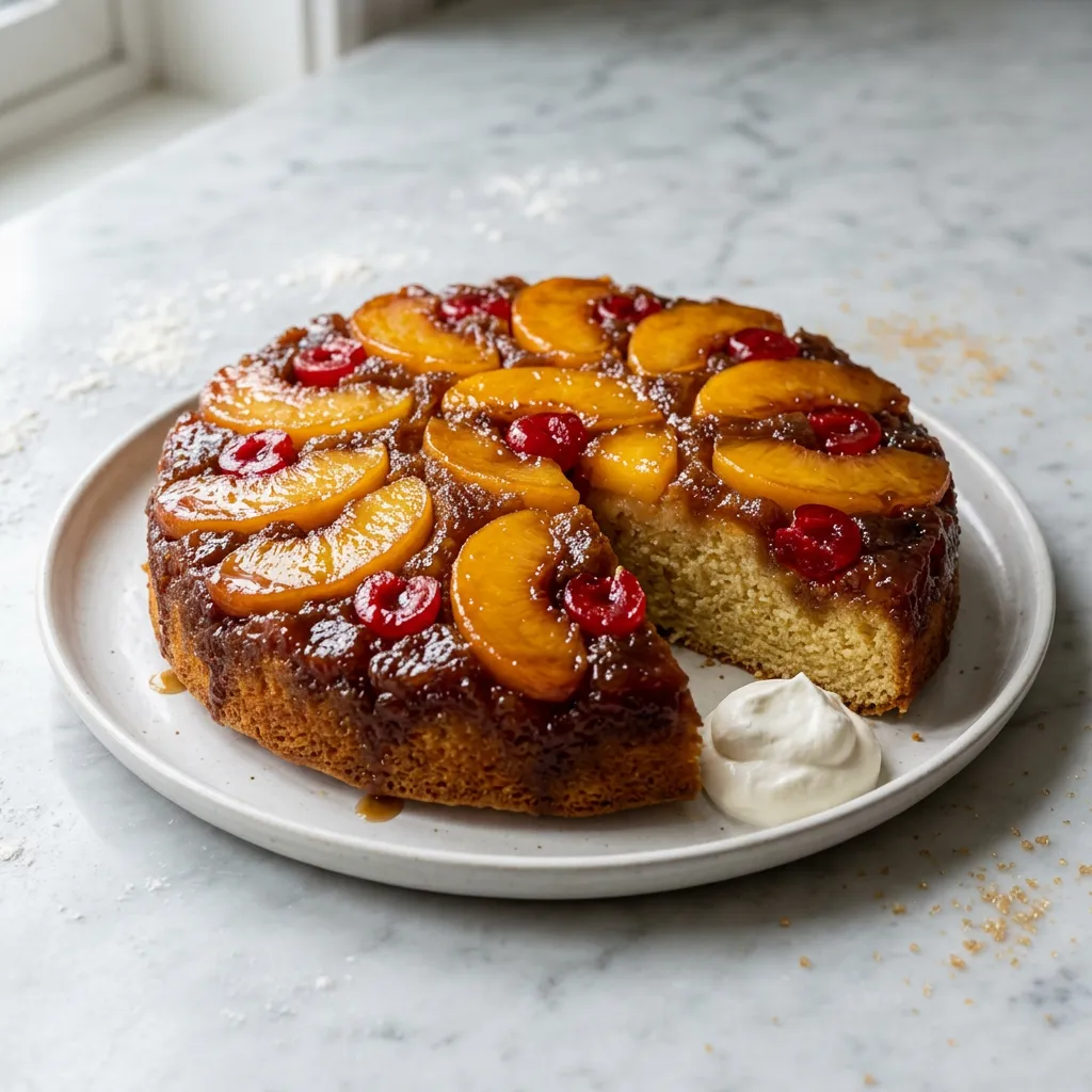 Easy Peach Upside Down Cake Recipe