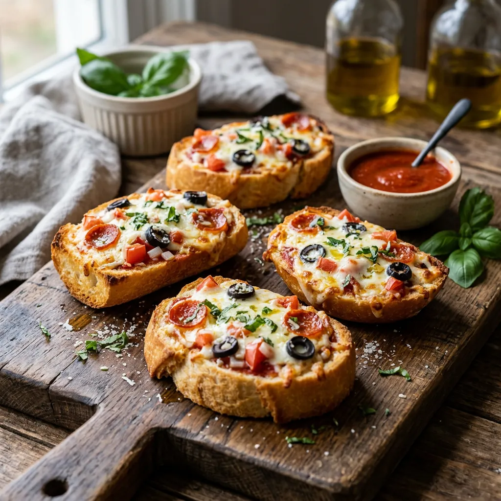 Easy Pizza Crostini Appetizer