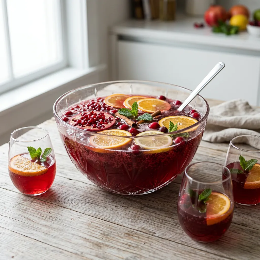 Easy Pomegranate Champagne Punch