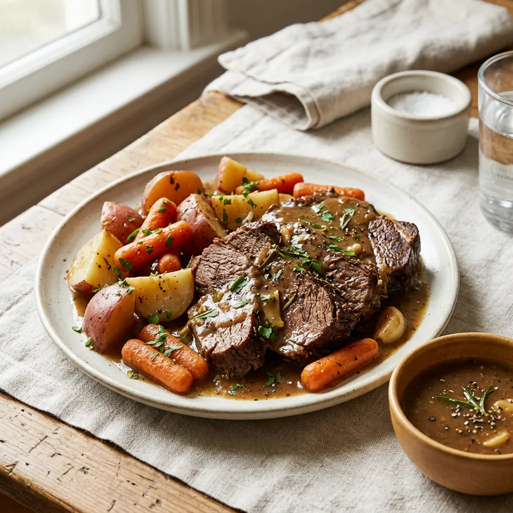 Easy Slow Cooker Beef Pot Roast With Vegetables