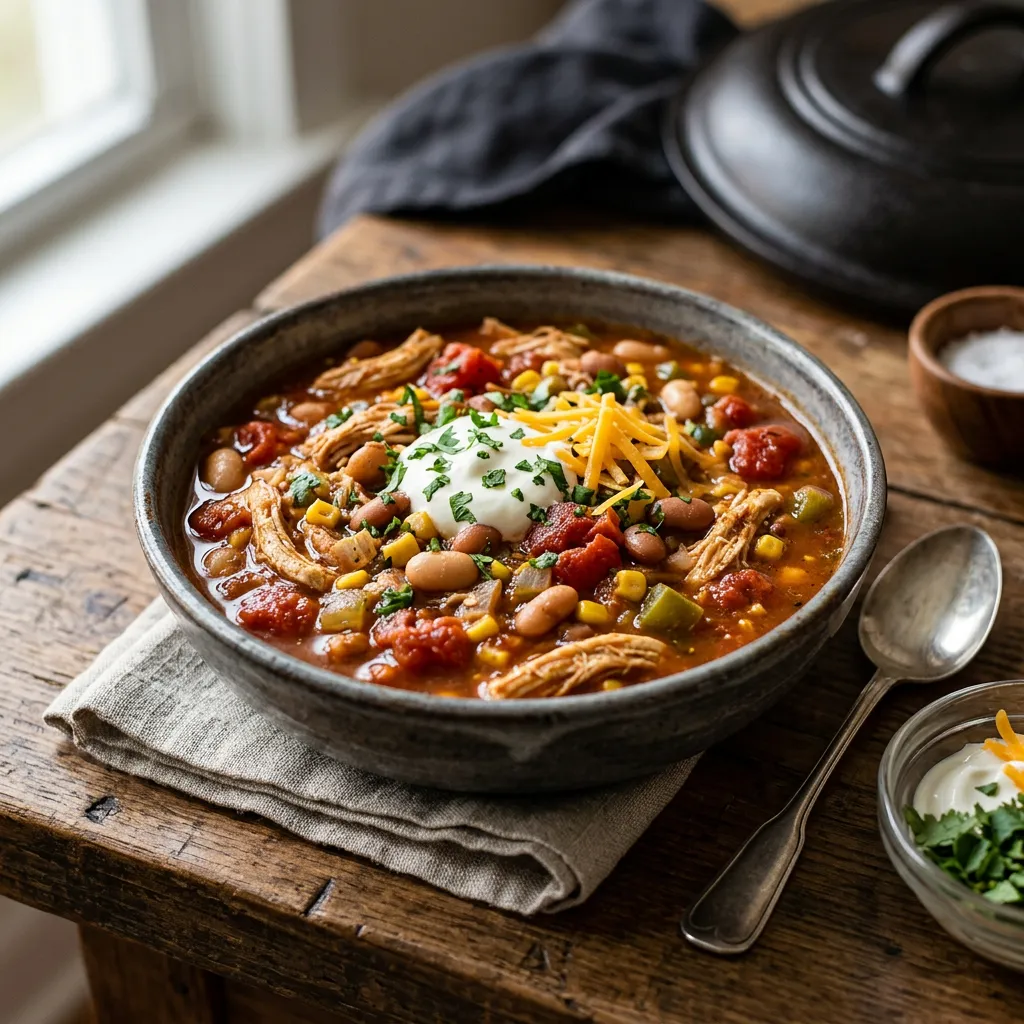 Easy Slow Cooker Chicken Chili