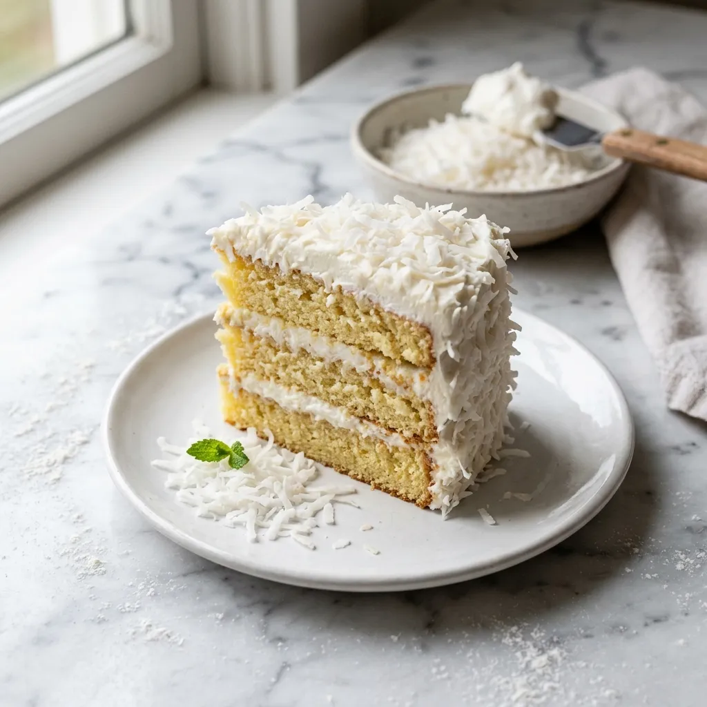 Easy Sour Cream Coconut Cake