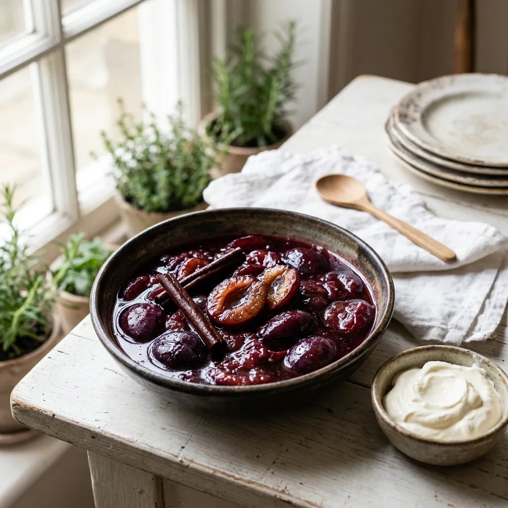 Easy Stewed Damson Plums
