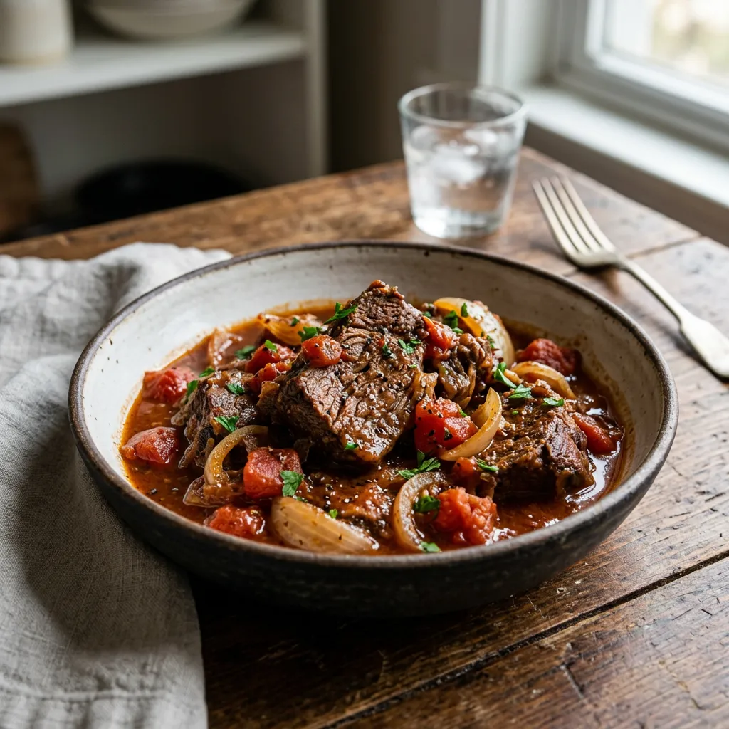 Finished Easy Swiss Steak dish