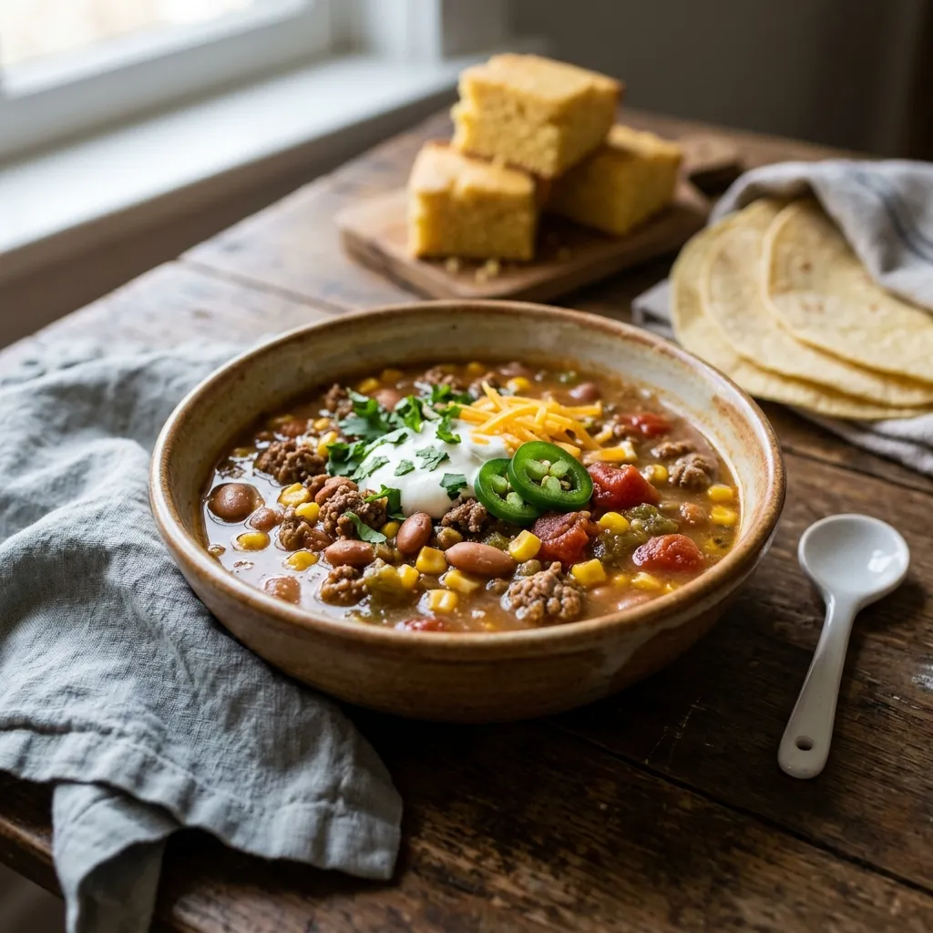 Easy Taco Soup With Ground Beef