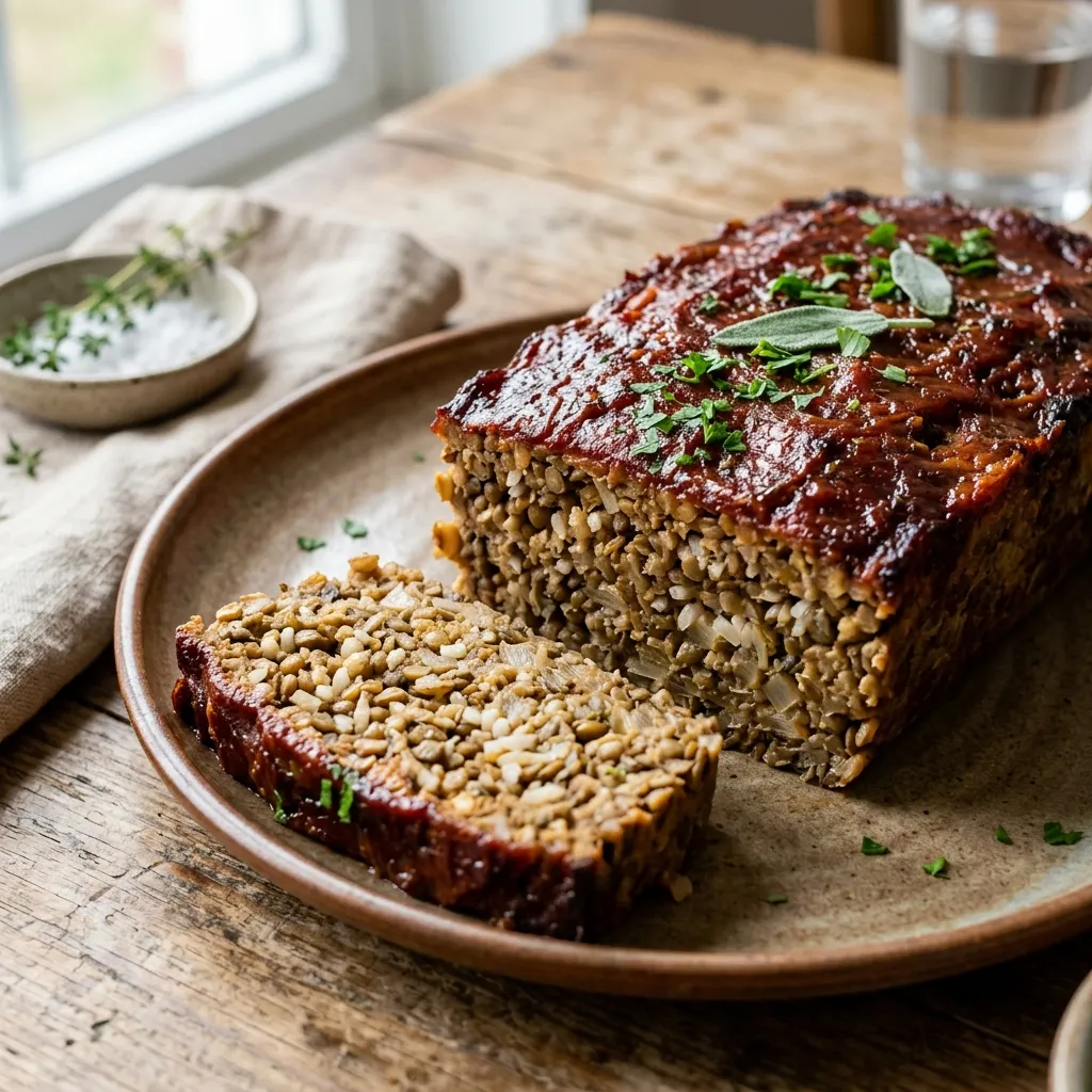 Easy Vegan and Gluten-Free Lentil Loaf