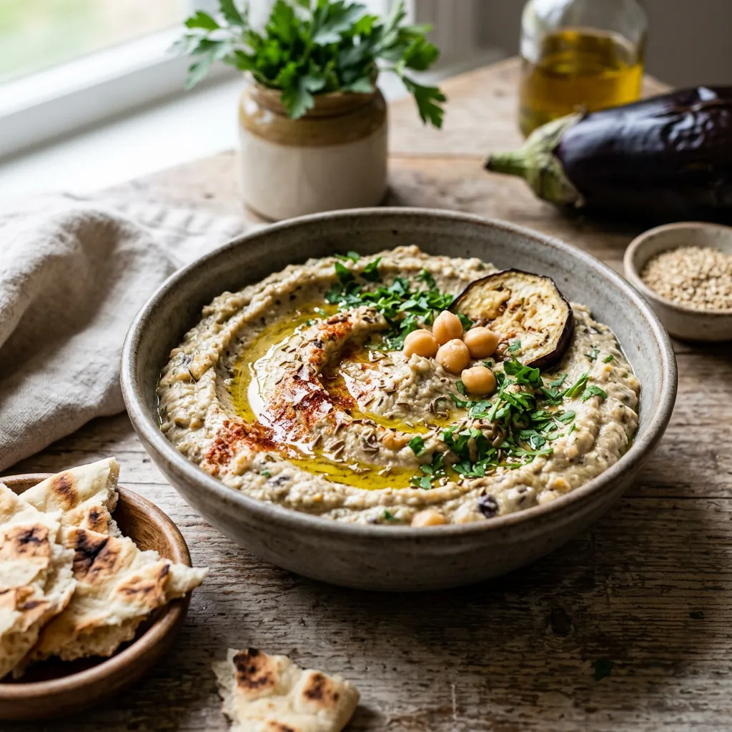 Easy Vegan Baba Ganoush Hummus