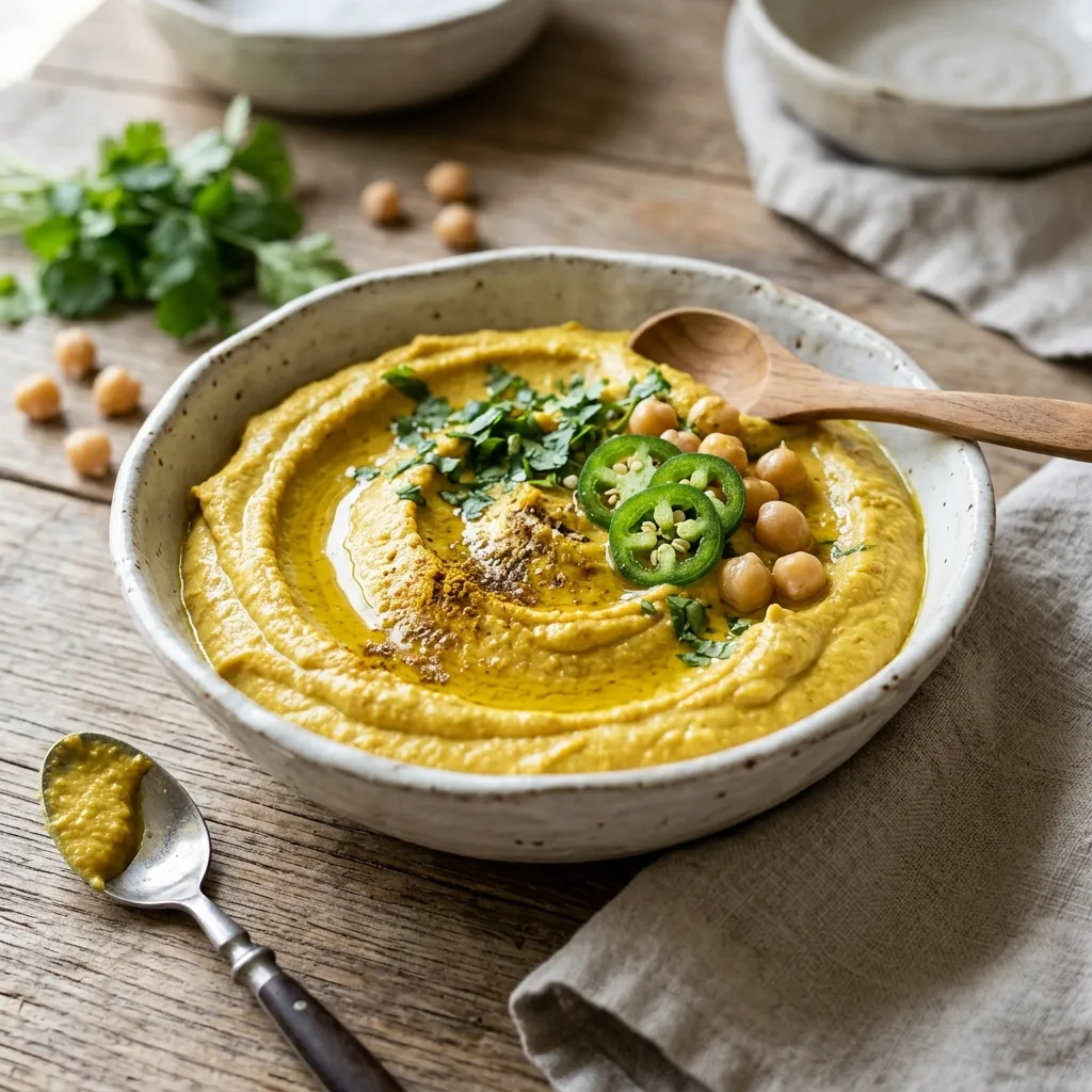 Easy Vegan Curried Hummus Recipe