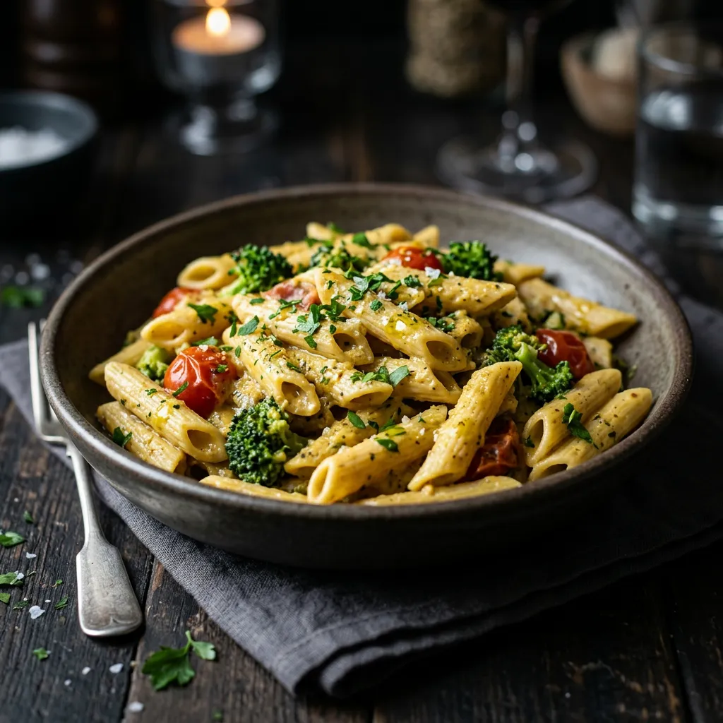 Easy Vegan Nutritional Yeast Pasta