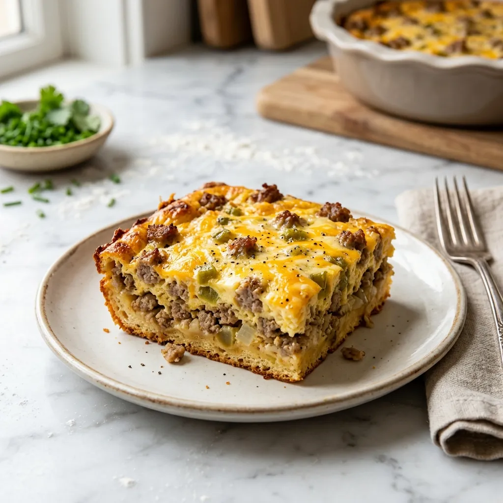 Egg, Biscuit and Sausage Breakfast Casserole