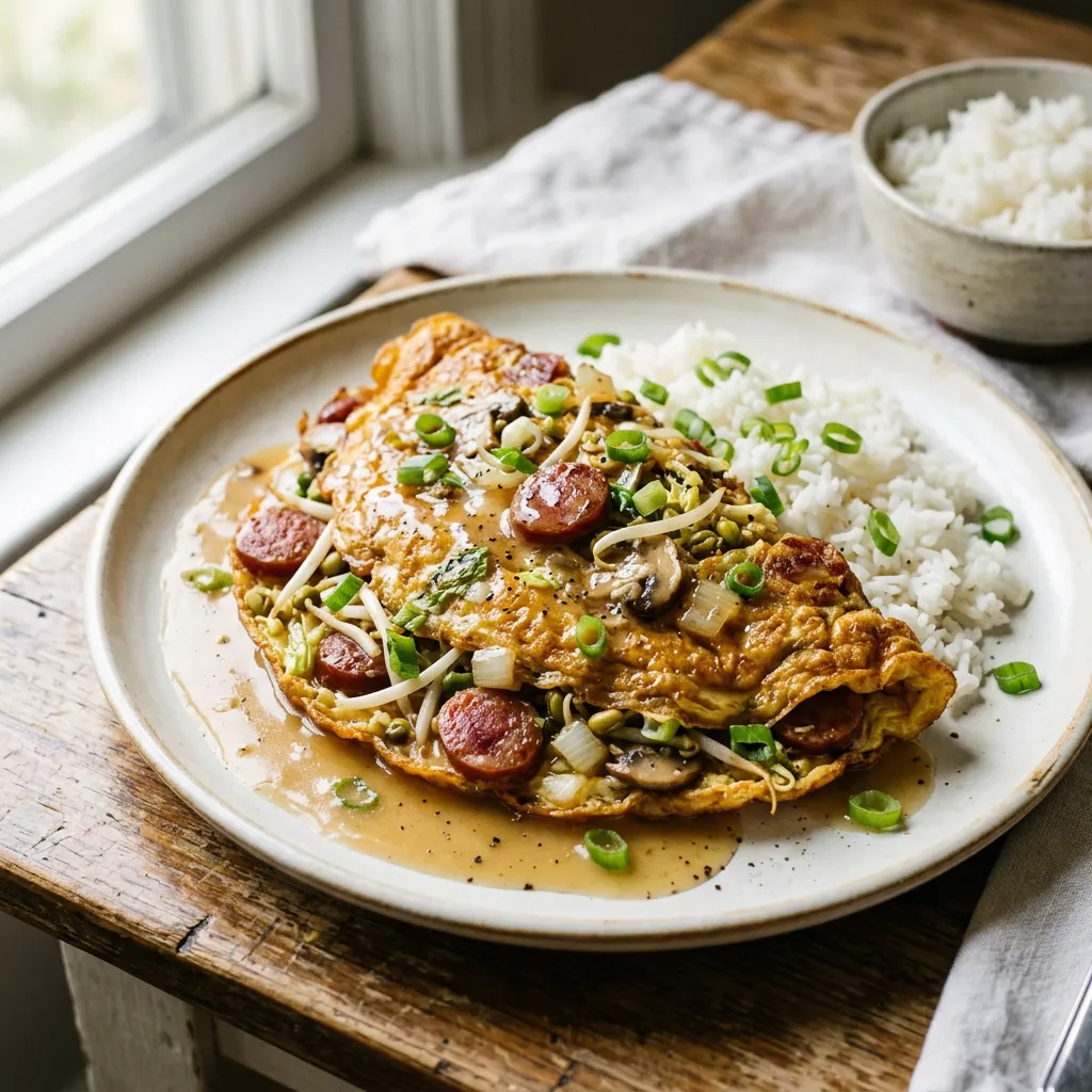 Egg Foo Yung (Chinese Omelet) With Gravy
