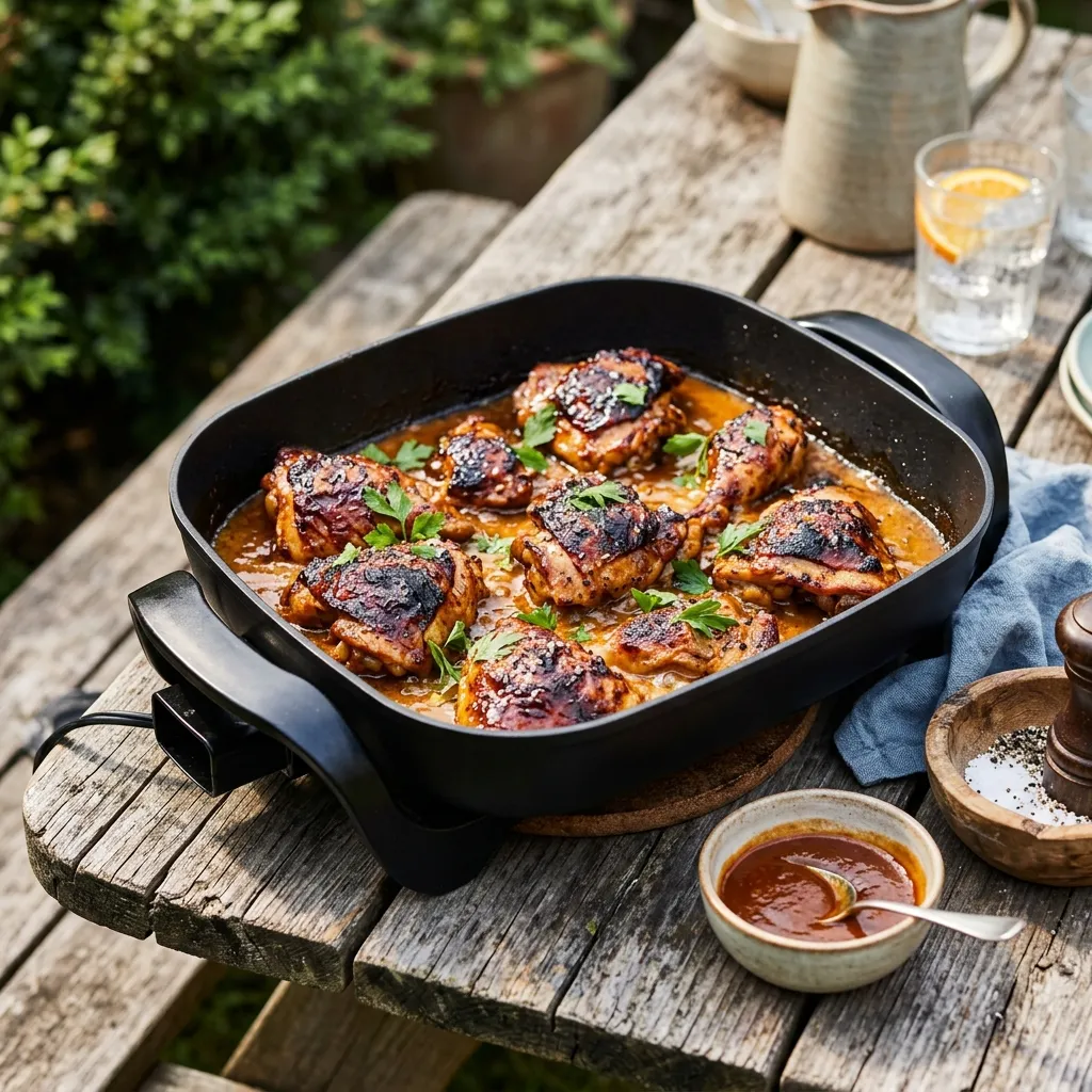 Electric Skillet Barbecue Chicken