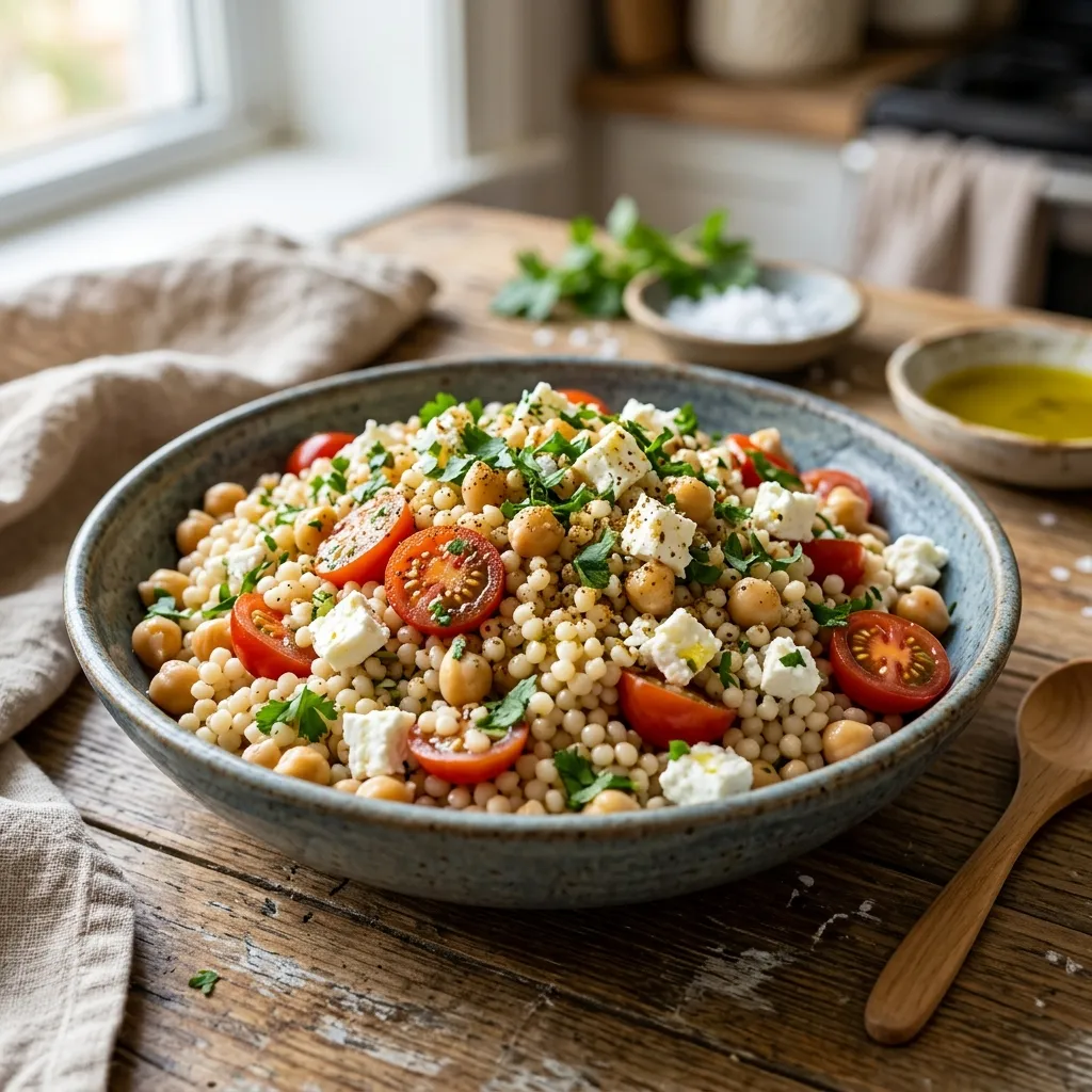 Falafel-Spiced Middle Eastern Couscous (Israeli Couscous)