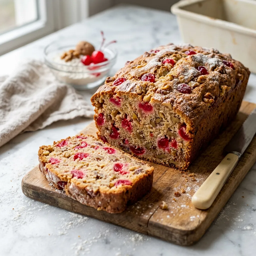 Festive Maraschino Cherry Nut Bread
