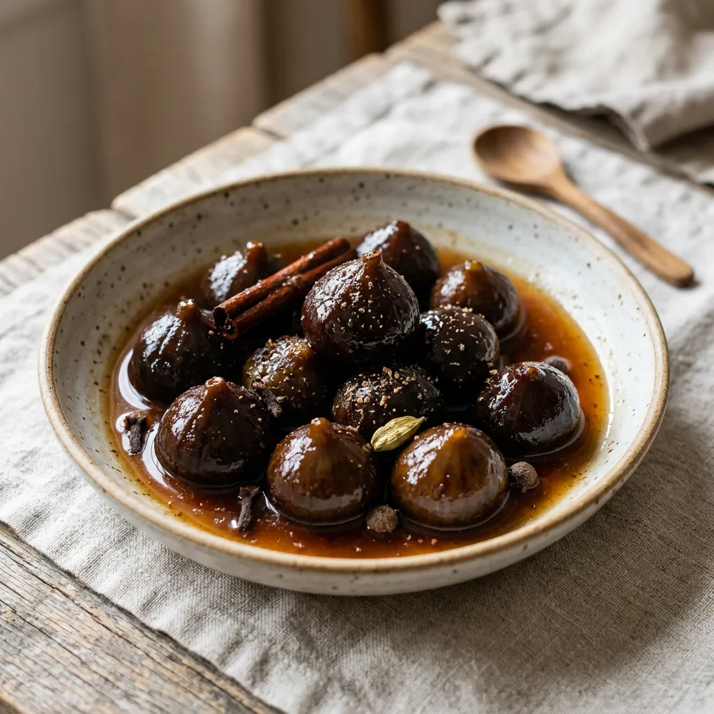 Finished Figs In Spiced Syrup dish