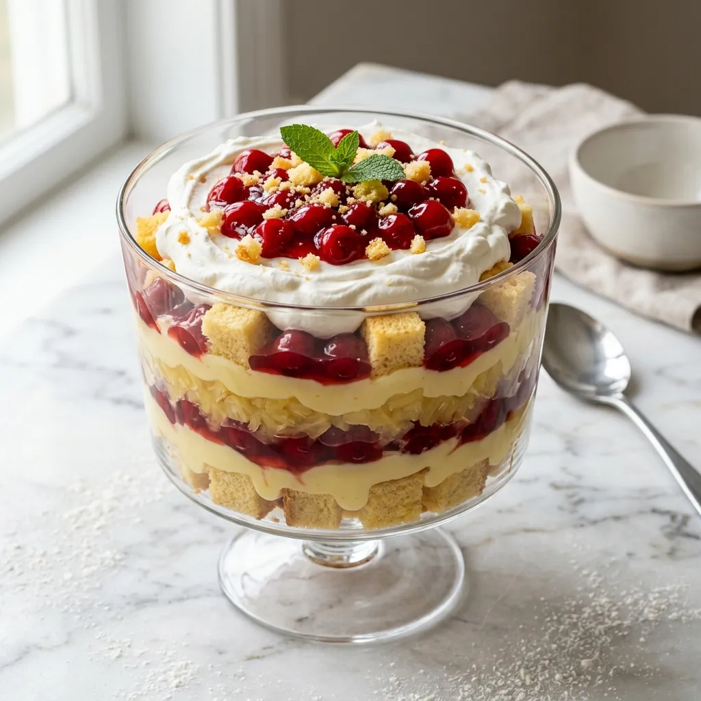 Five Ingredient Cherry Pineapple Punch Bowl Cake