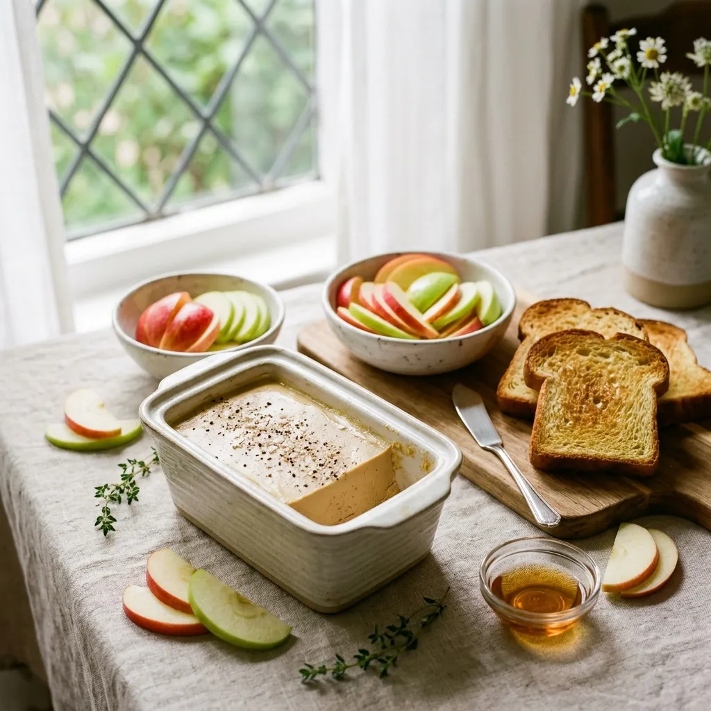 Foie Gras Mousse on Brioche With Apple Wedges