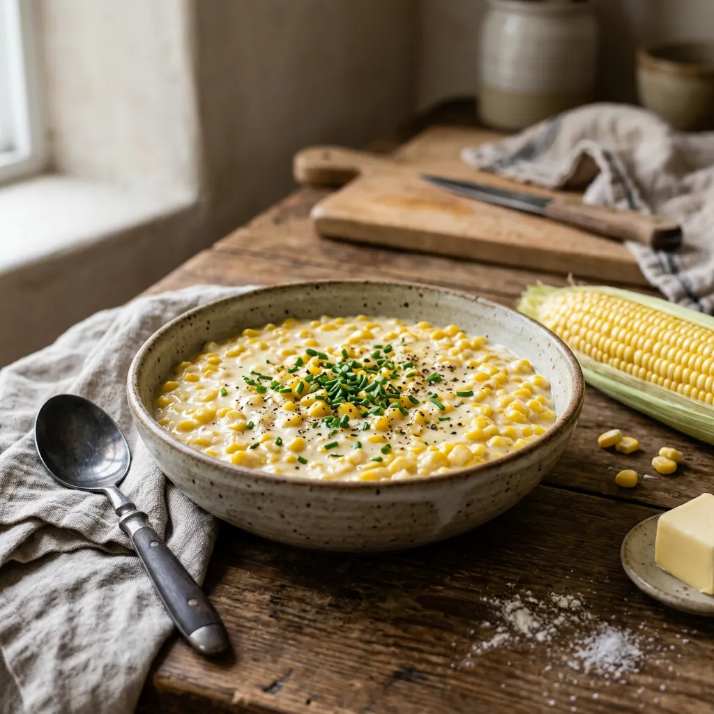 Fresh Corn With Rich, Creamy Sauce