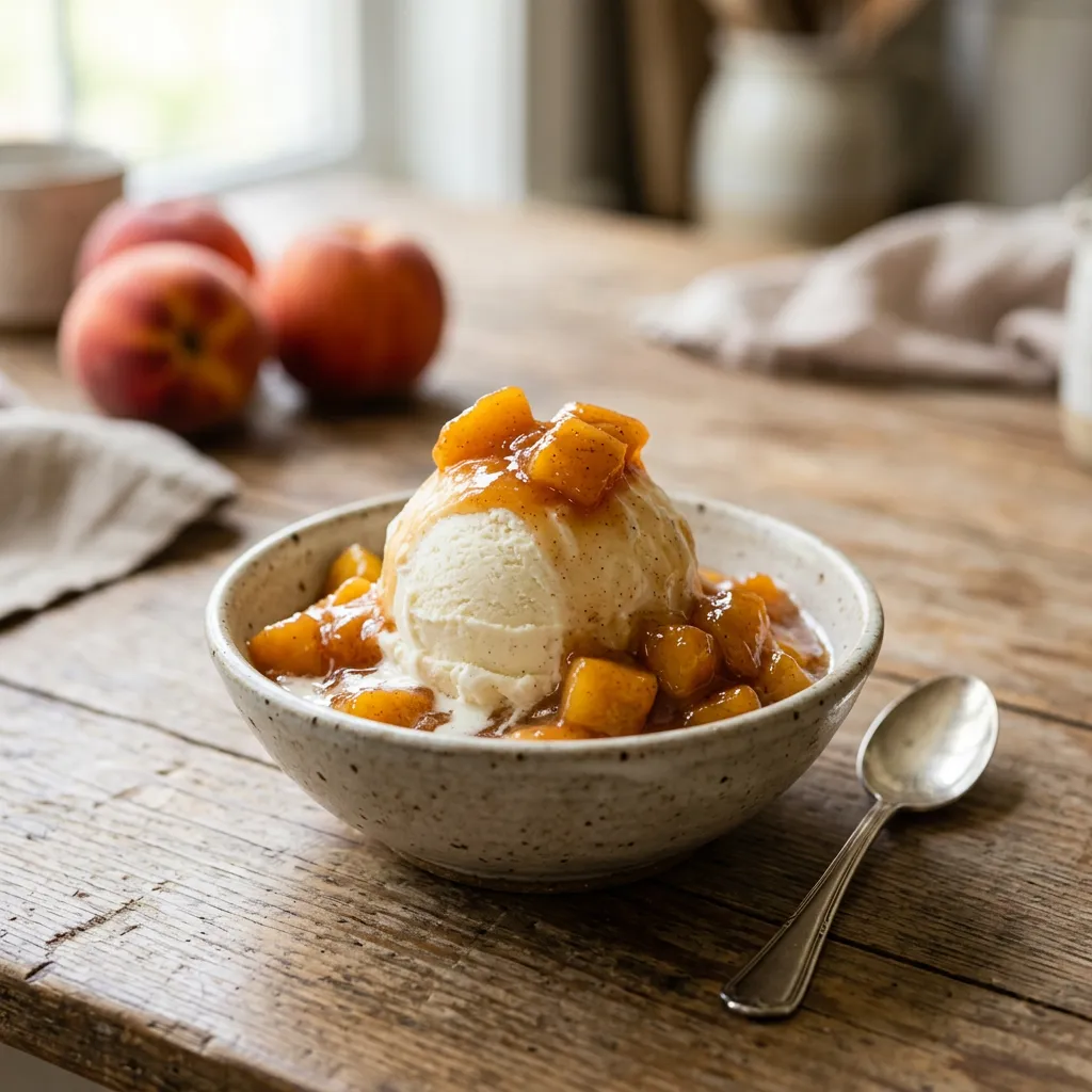 Fresh Peach Topping for Ice Cream