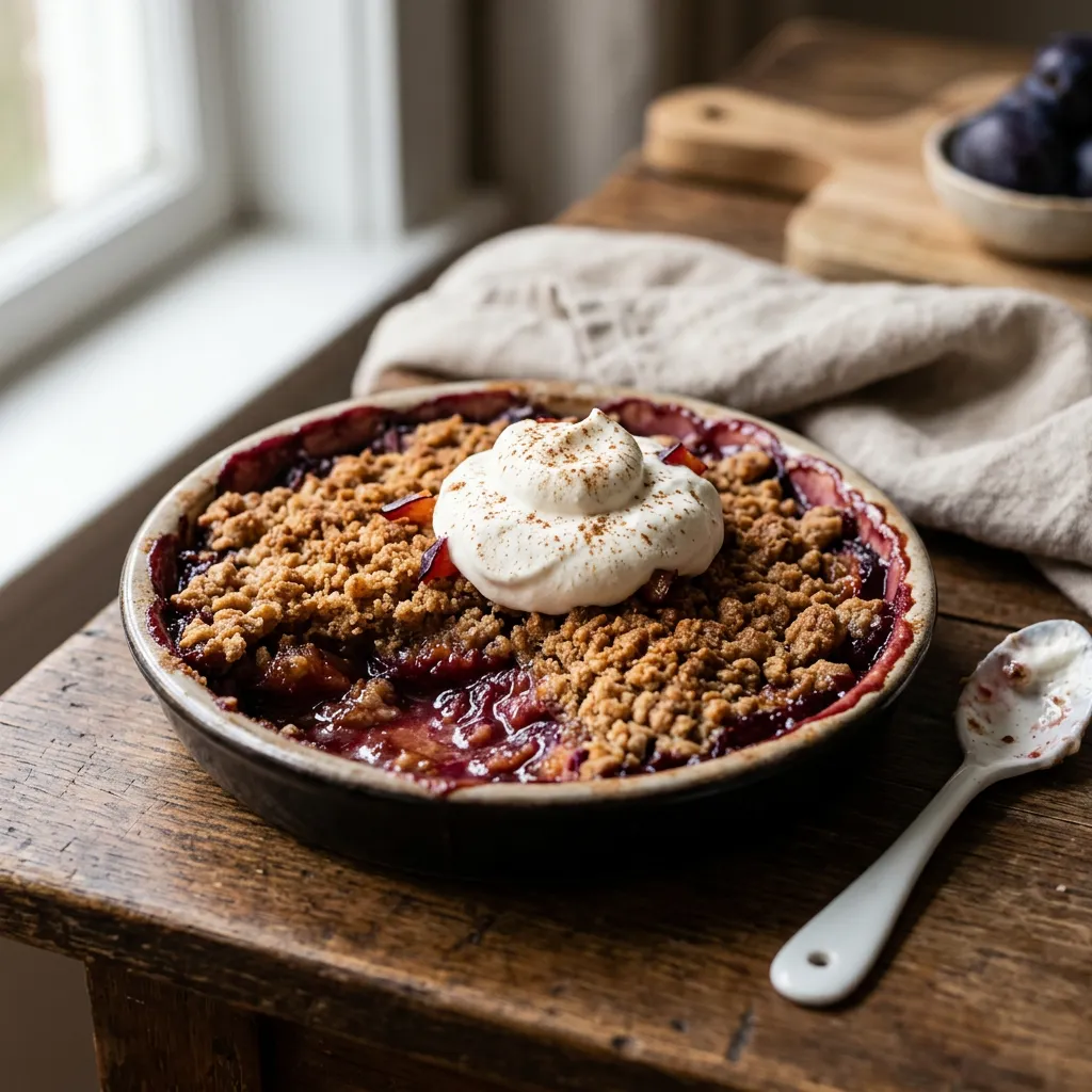 Fresh Plum Crumble With Spiced Crumb Topping Recipe