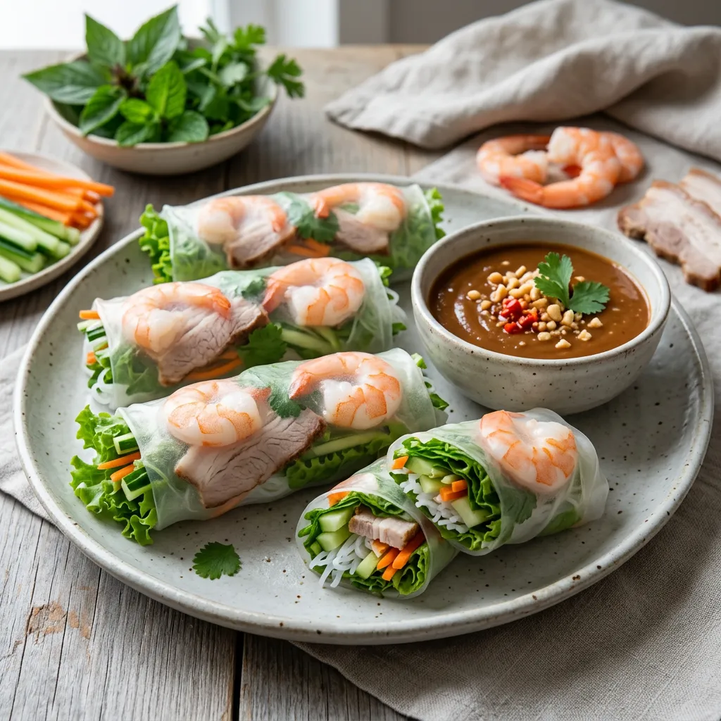 Fresh Summer Rolls With Peanut Sauce