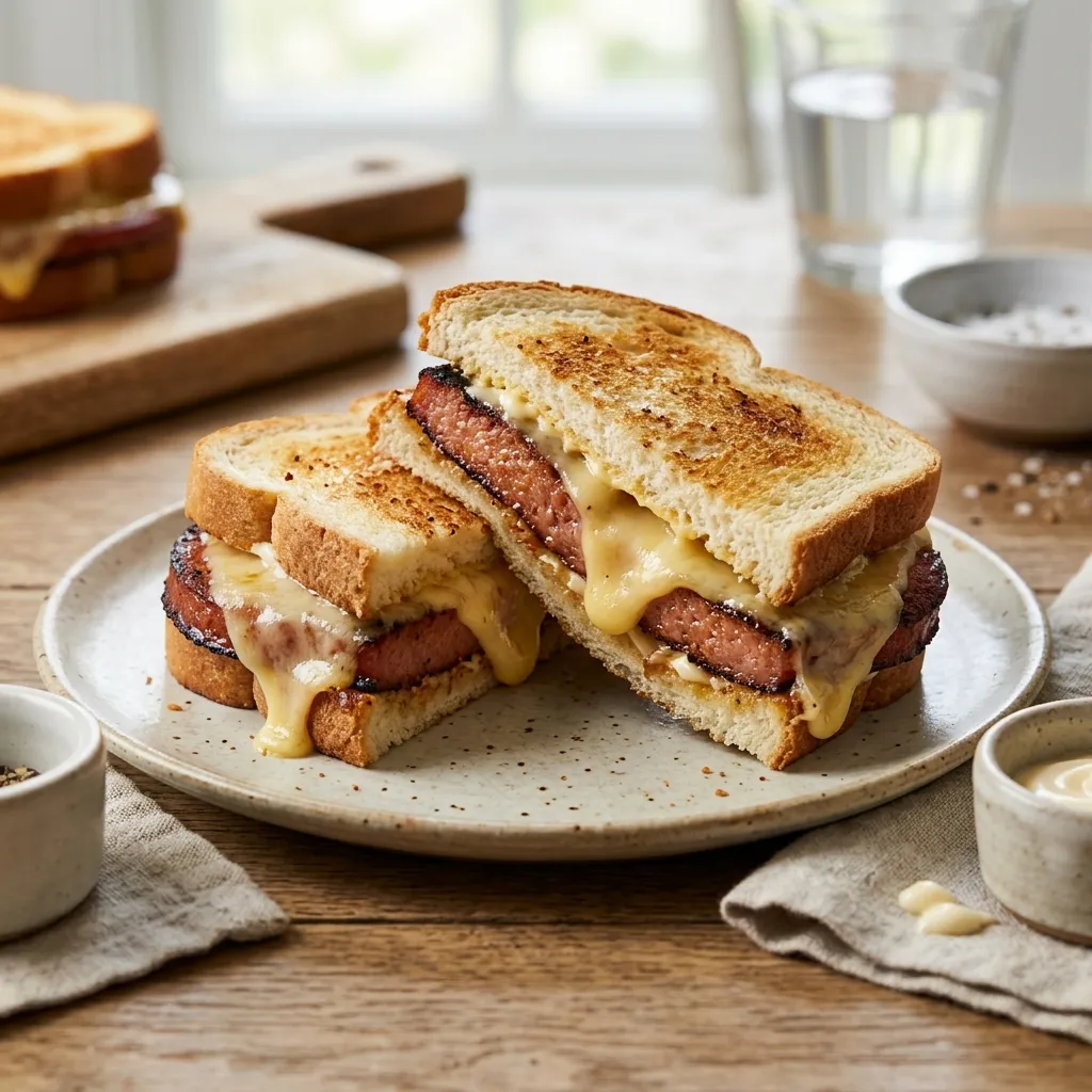 Fried Bologna and Cheese Sandwich