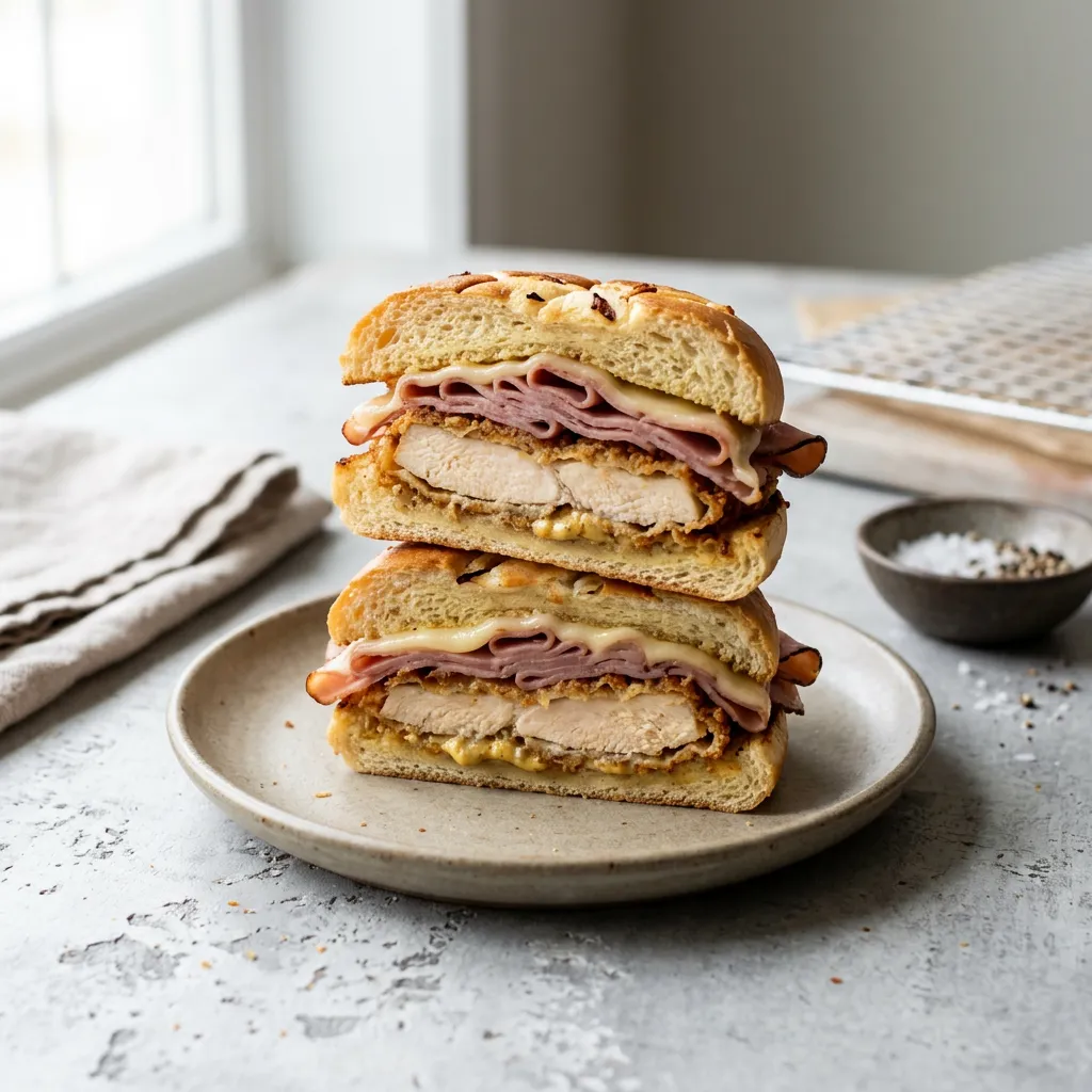 Fried Chicken Cordon Bleu Sandwich