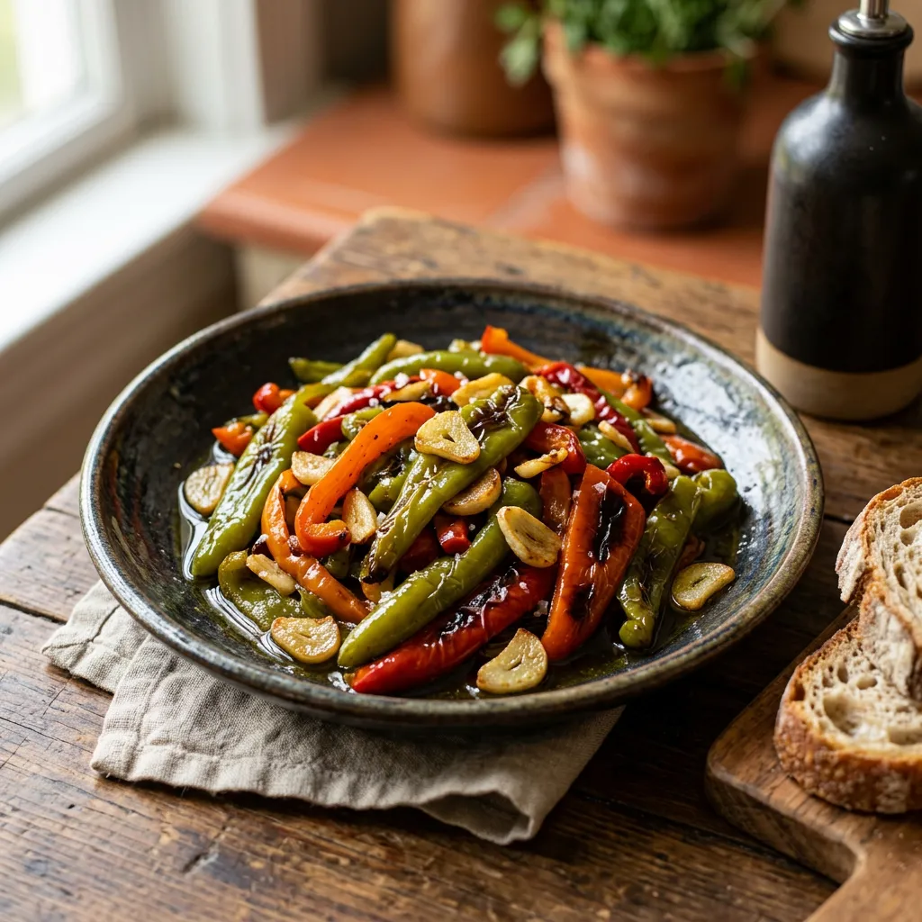 Fried Peppers With Garlic