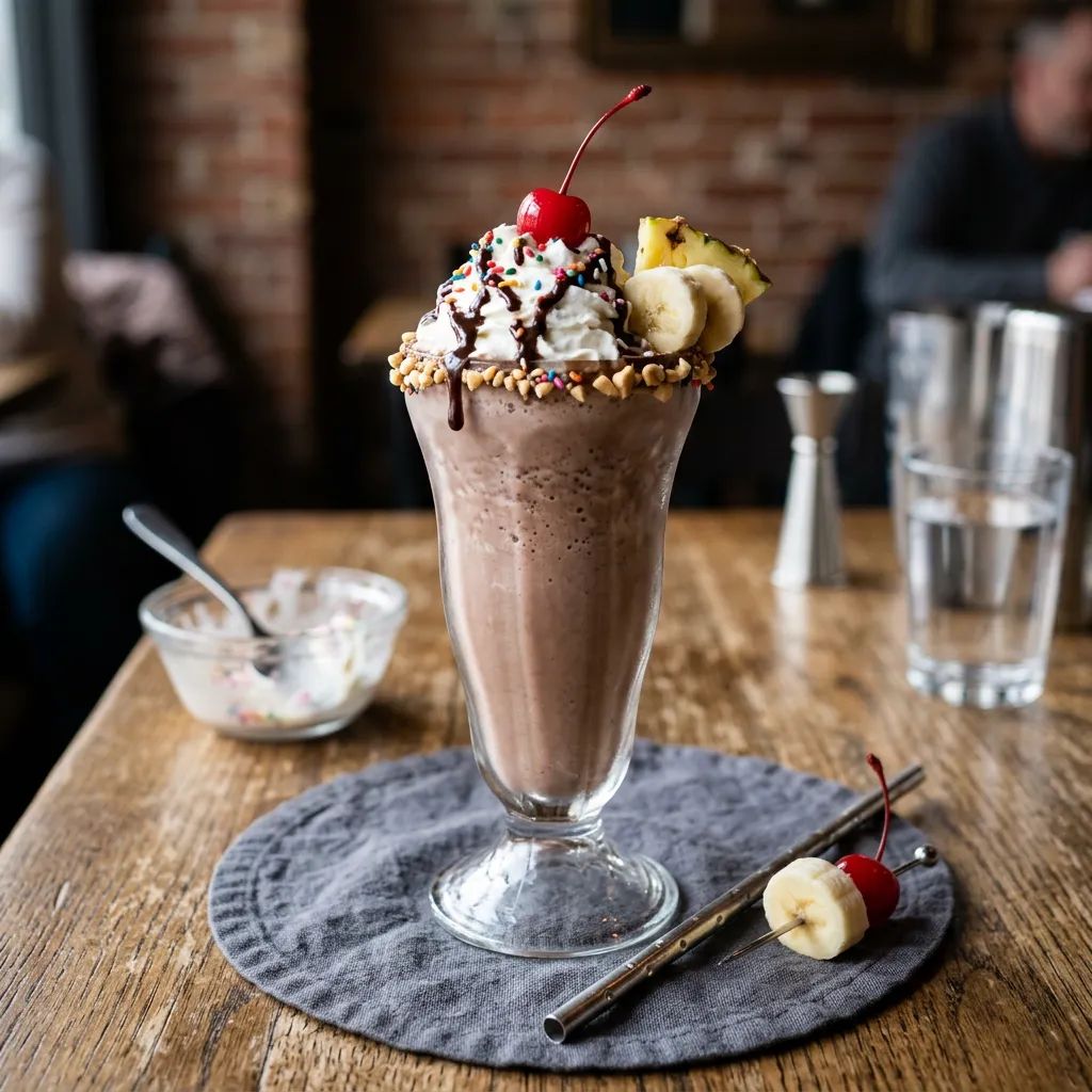 Frozen Banana Split Cocktail