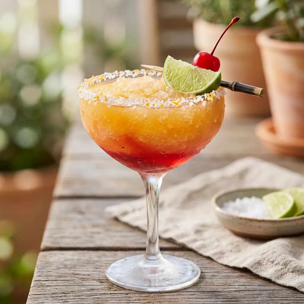 Frozen Tequila Sunrise Margarita