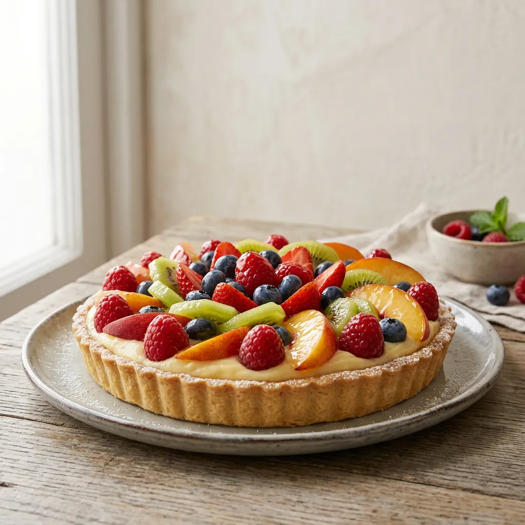 Fruit Tart With Pastry Cream Filling