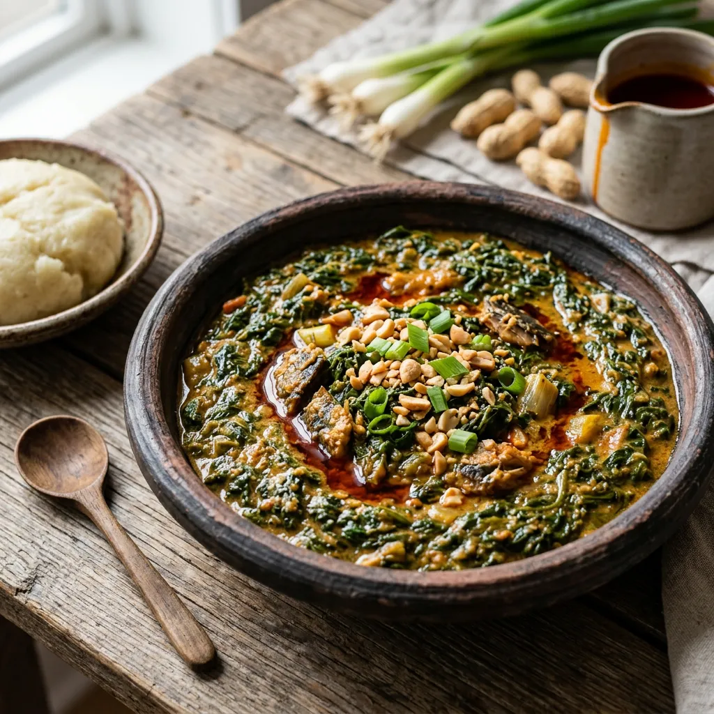 Fumbwa Recipe (Congolese Wild Spinach Stew)