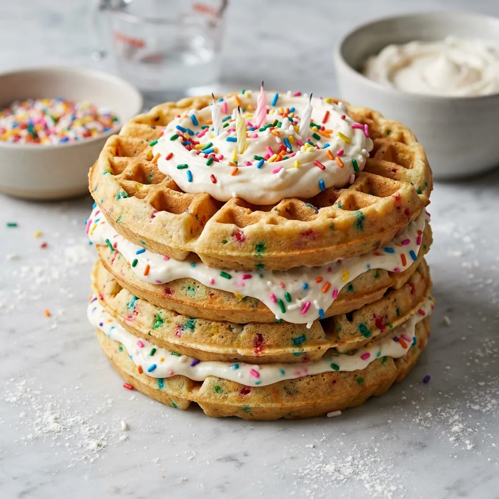 Funfetti Waffle Birthday Cake