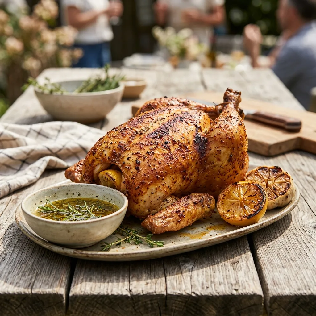 Garlic-Lemon Rotisserie Chicken