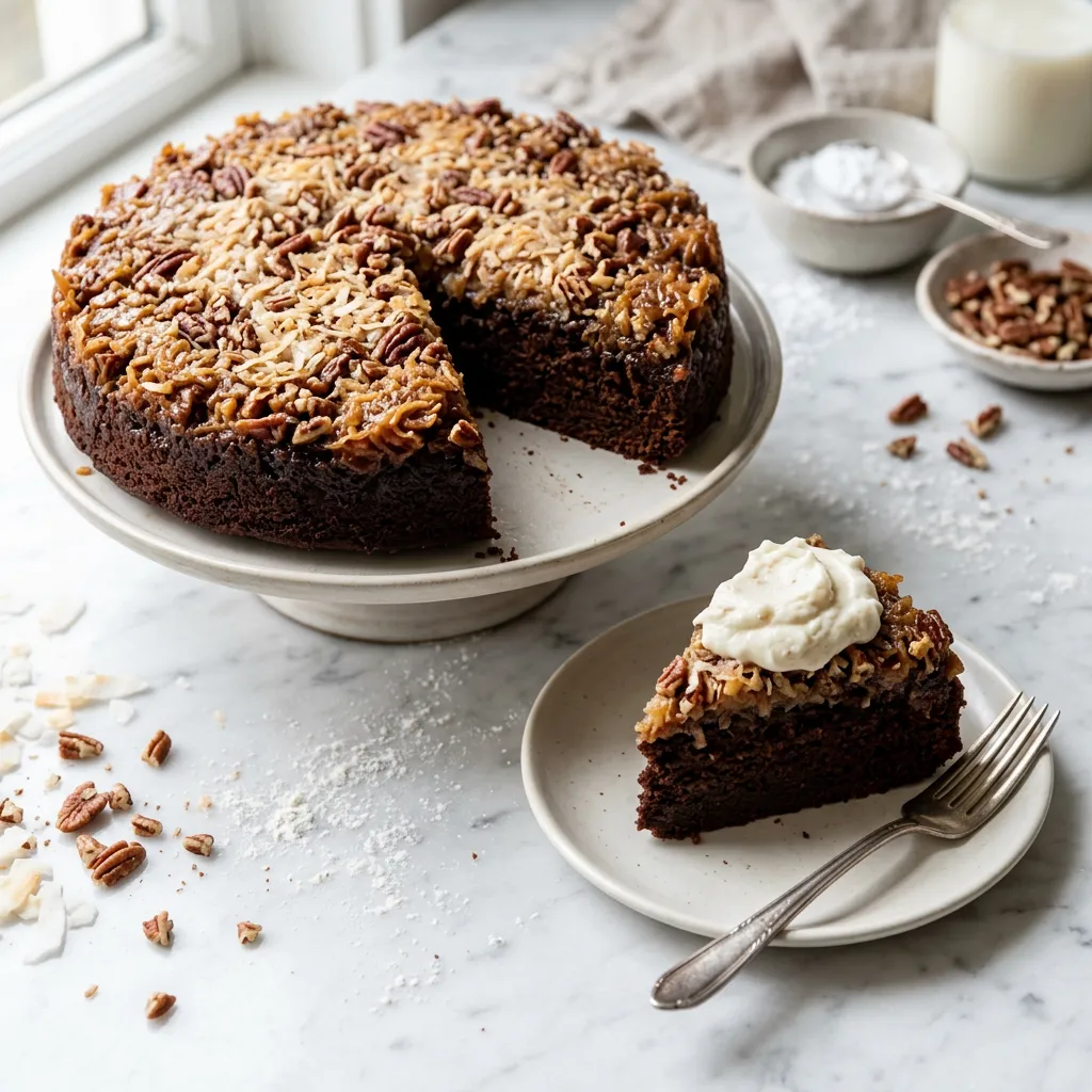 German Chocolate Upside Down Cake