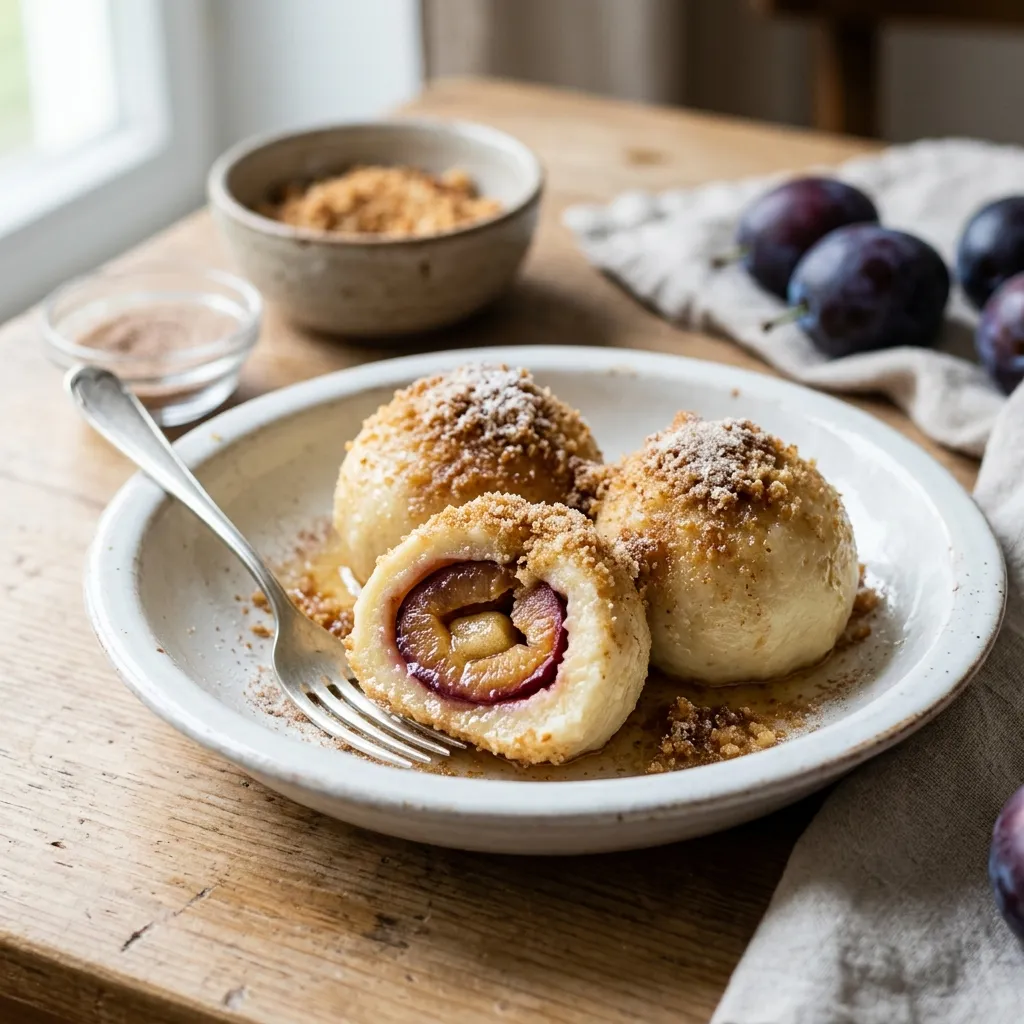 German Plum Dumplings (Zwetschgenknoedel)