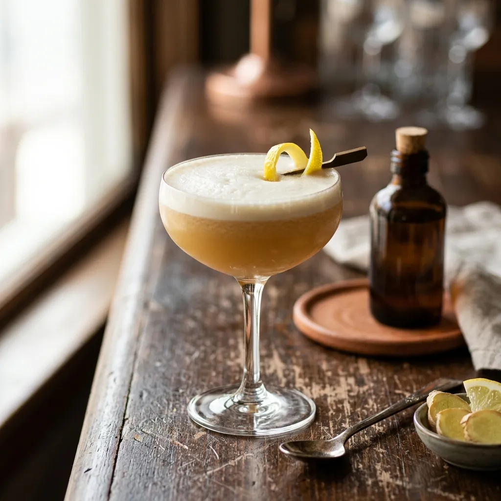 Ginger Sour Cocktail With Ginger Vodka